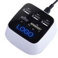4 port USB hub/Memory Card Reader combo with light up logo